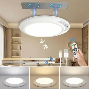 Ultra-Thin Rechargeable Magnetic Wireless Motion Sensor Ceiling Light for Indoor Hallway and Living Room