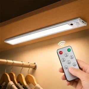 Ultra Thin Rechargeable Motion Sensor Under Cabinet Light USB C Magnetic LED Remote 3 Color Dimmable High CRI 95 Auto Switch