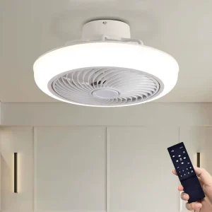 Ultra-Thin Smart LED Ceiling Fan with Quiet Operation and Dimmable Light