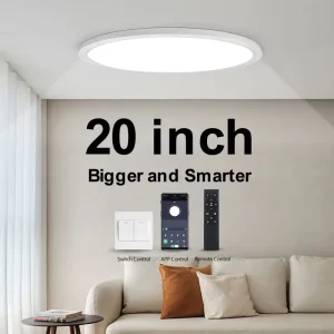 Ultra-Thin Smart LED Ceiling Light, 45W, 500mm, App and Remote Control