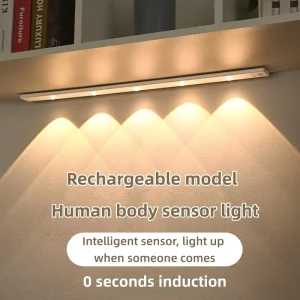 Ultra-Thin USB Rechargeable Aluminum Wireless Motion Sensor LED Cabinet Light
