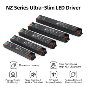 Ultrathin Aluminum Case 60-300W AC-DC 12V/24V LED Power Supply for Strip Lighting