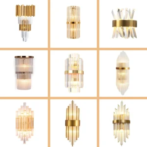 Unique Crystal Wall Lamp Simple Living Room Light Post Modern Bedside Lamp Decorative Light for TV Background Corridor