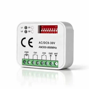 Universal Garage Door Receiver RX MULTI Receiver 9 30V 8 Dip Switch Multi Brand Controller for 300MHz 868MHz Gate Remote Control
