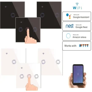 Universal WiFi Smart Wall Switch App Remote Wireless Touch Panel 110V-240V for Home Automation