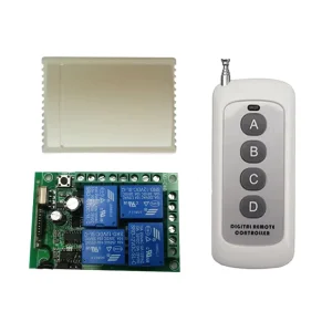 Universal Wireless Remote Control Switch DC 12V 4CH Relay Receiver Module RF 433 MHz Transmitter Automatic Home