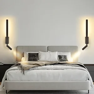 Up Down Wall Light 3W+4W Dual Brightness Rotatable Black Aluminum LED Sconce for Bedroom Adjustable Lighting