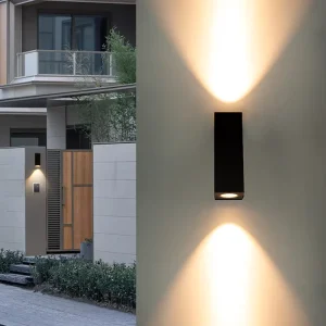 Up Down Wall Mounted Lighting Square Shape Modern LED Wall Light Outdoor Waterproof Aluminum IP65 Garden Decor Wall Lamp
