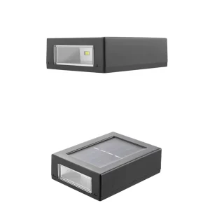 Upper and Lower Lighting Waterproof LED Solar Garden Wall Light, IP65, Battery-Powered, Warm White