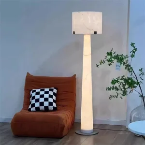 Upscale Italian Alabaster Floor Light Luxury Decor Lamp Matching Duplex Hall Living Room and Bedroom