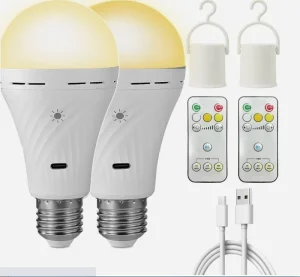 Usb C Rechargeable Light Bulb 7w E27 Smart Battery Bulb Touch Control Dimmable Rechargeable Led Bulbs
