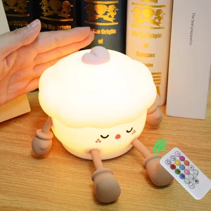 Usb Chargeable Led Lamp Atmosphere Remote Control Cartoon Cake Animal Led Light Birthday Gift Baby Sleep Silicone Night Light
