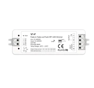 V1-F 1-Channel Fade-In Fade-Out Push RF Dimmer Wireless LED Controller with 30m Range