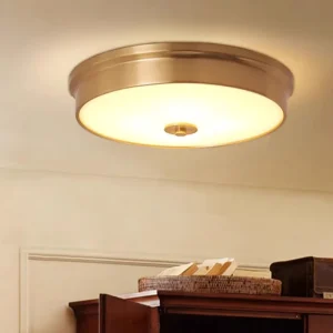 VH High Quality Brass LED Ceiling Light Simple Indoor Bedroom Lamp Adjustable Height for Home Corridor Study Classic Style