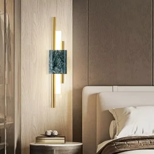 VHNordic H-Shape Gold LED Wall Lamp Modern Minimalist Iron Sconces for Indoor Living Room Bedroom Hotel Home Office