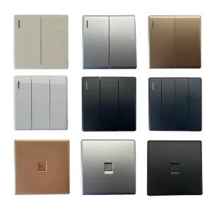 VNX UK Standard Luxury Large Panel Modern Style White Electric 2 Gang High Quality Wall Switches for Home Hotel