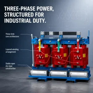 VPI Dry Type Three Phase Cast Resin Transformer Silicon Steel Laminated Core Custom KVA Voltage