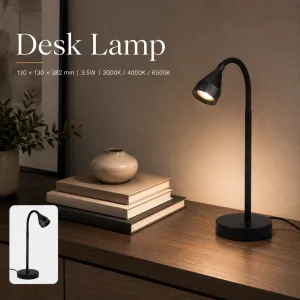 Versatile Spotlight Table Lamp Gooseneck 3.5W 3 CCT for Hotel Room Table Light Bedside Table Lamp Task Light