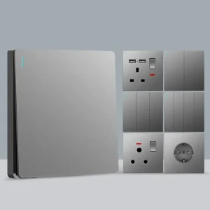 Vertical 2 Gang 4-Pin Electric Wall Power Socket with Switch One Two Three Gang Wall Power Socket Switch