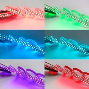 Vibrant 24V Double Row RGB LED Strip SMD5050 180LEDs 15mmWidth RGB Strip Perfect for Bedroom Festival and Bar Lighting Project