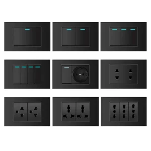 Vietnam 118 Slim Wall Switch Sockets and Switches Electrical Grey 2 Gang 1/2 Way Light Switch Manufacturer