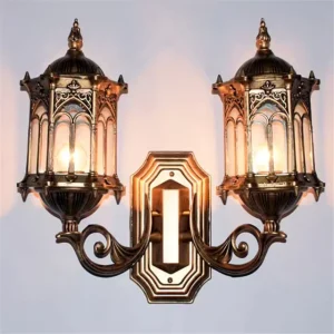 Vintage Aluminum Outdoor Wall Light E27 Garden LED Sconce Lamp for Villa Decoration