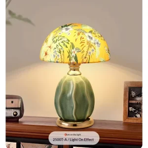 Vintage Bedroom Bedside Lamp Ceramic Decorative Push Night Light