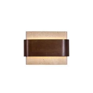 Vintage Bedroom Bedside Wall Lamp Black Travertine Italian Retro Wabi Sabi Style Hallway Staircase Illuminated Wall Lamp