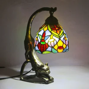 Vintage Creative LED Glass Desk Light Decor for Home Living Room Bedside Novelty Cat Table Lamp