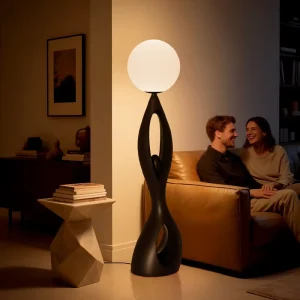 Vintage Floor Lamp Modern Art Luxury Home Decor Human Art Sculpture Ball Holding Floor Lamp Indoor Outdoor