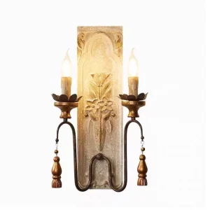 Vintage Indoor Wood Carving Wall Lamp Antique European Style Wall Lamps Home Decor Wall Lights