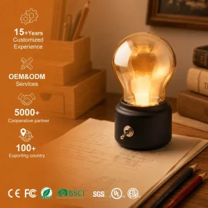 Vintage LED Atmosphere Light Modern Design Rechargeable Night Eye Protection Creative Bedside Table Lamp for Bedroom Cafe