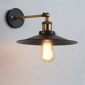 Vintage Metal Shade Wall Lamp Adjustable Arm Loft Wall Lamp
