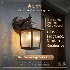 Vintage Outdoor Wall Lamp for Balcony Corridor Garden Courtyard Waterproof Die Cast Aluminum Construction Aluminum Wall Light