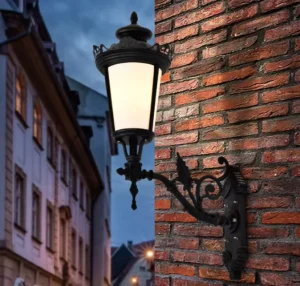 Vintage Outdoor Wall Light Black Aluminum Waterproof Exterior Wall Lamp for Villa Courtyard
