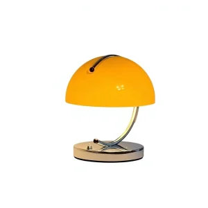 Vintage Pudding Nordic Modern Minimalist Style Glass Shade Table Lamp with LED Light and Button Control for Bedrooms Living Room