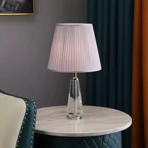 Vintage Purple Ins Net Red Nordic Simple Pleated Desk Lamp Home Decoration Bedroom Warm Pleated Bedside Table Lamp