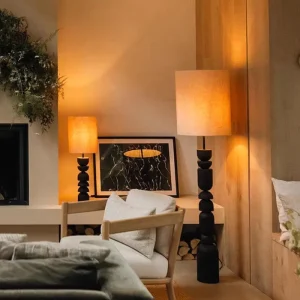 Vintage Style PVC & Solid Wood Floor Lamp for Study and Living Room Cozy Ambiance Standing Lamp with Energy Saving Light
