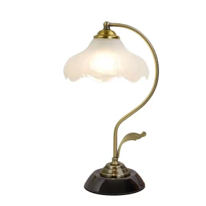 Vintage Tulip Table Lamp with Iron Base AC Powered LED Warm White Light for Bedside and Living Room Ambience 3 Year Warranty