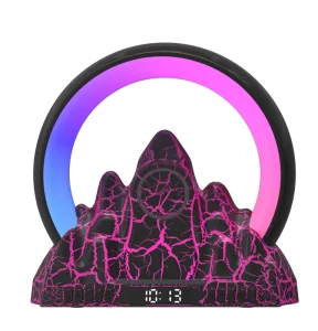 Volcanic Crack Effects 15W Wireless Charger Radio Smart Home LED Sunset Lamp