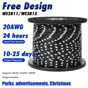 WS2811 Pebble Seed Plastic IP65 Waterproof DC12V 5V 3 Pin 5cm Pitch Dream Color Pixel LED Fairy Lights Outdoor Garden Tree