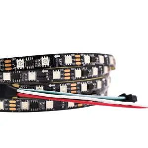 WS2811 Pixels DC 12V Addressable RGB LED Strip Light with Controller ROHS Certified Dimmable Black PCB