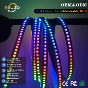 WS2812B 144LEDs M DC5V RGB Addressable LED Strip Dream Color Bias Lighting for TV Backlight Home Theater Monitor OEM Factory