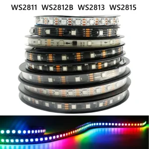 WS2812B 5V Individually Addressable 5050 RGBIC LED Strip 30/60/144 Pixels/m with Remote for Landscape Lighting
