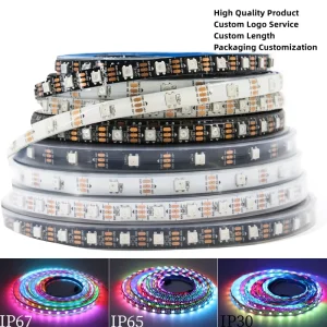WS2812B 5V Individually Addressable 5050 RGBIC LED Strip 60 LED/m IP65 Dimmable Copper