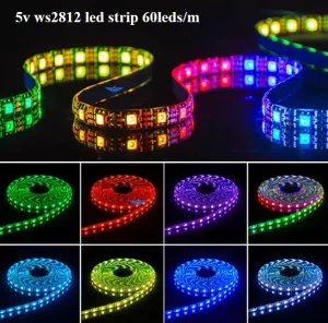WS2812B Addressable LED Strip Light 5V 5m 5050 30 LEDs 60 LEDs 144 LEDs 10mm/12mm Roll