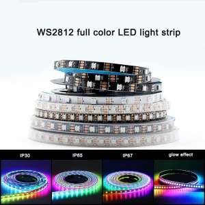 WS2812B WS2812 Smart 5050 RGB LED Strip DC5V Individually Addressable LED Pixels Light Strings Black White PCB IP30 65 67