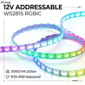 WS2815 Addressable RGB LED Strip Light 30/60/144 LEDs IP68 Waterproof Programmable Color-Changing Flexible Pixel Tape