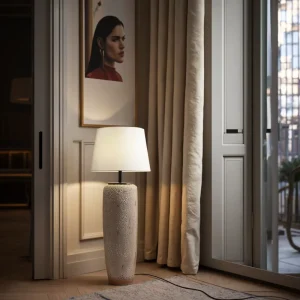 Wabi Sabi Indoor Decor Handmade Ceramic Floor Lamp for Hotel Living Room Sofa Beside Reading Floor Lamp