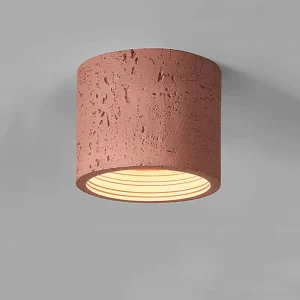 Wabi Sabi Red Cement LED Downlight Nordic Grey Anti-Glare Ceiling Spotlight for Corridor and Bedroom Japan Beige Surface